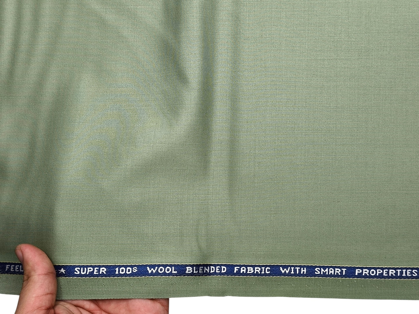 Raymond Vitafeel Exotic 52% Wool Super 100s Merino Wool Blend Suiting Fabric (Olive Green, Plain)
