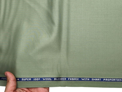 Raymond Vitafeel Exotic 52% Wool Super 100s Merino Wool Blend Suiting Fabric (Olive Green, Plain)