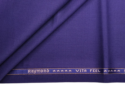 Raymond Vitafeel Exotic 52% Wool Super 100s Merino Wool Blend Suiting Fabric (Royal Blue, Plain)