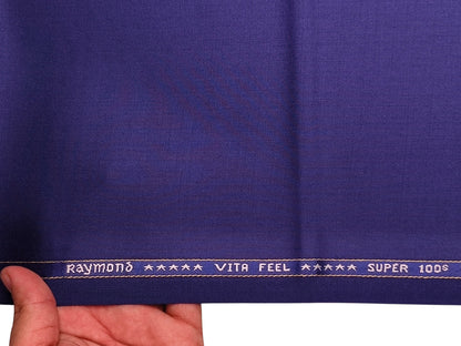 Raymond Vitafeel Exotic 52% Wool Super 100s Merino Wool Blend Suiting Fabric (Royal Blue, Plain)