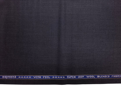 Raymond Vitafeel Exotic 52% Wool Super 100s Merino Wool Blend Suiting Fabric (Dark Grey, Plain)
