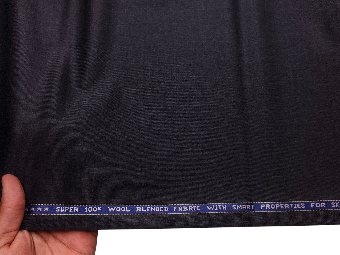 Raymond Vitafeel Exotic 52% Wool Super 100s Merino Wool Blend Suiting Fabric (Dark Grey, Plain)