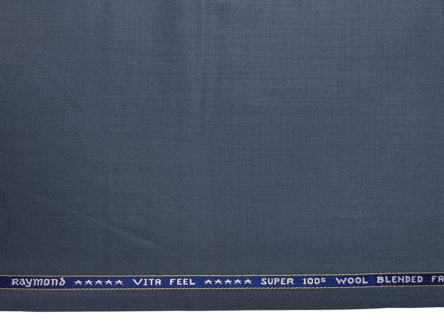 Raymond Vitafeel Exotic 52% Wool Super 100s Merino Wool Blend Suiting Fabric (Subtle Blue, Plain)