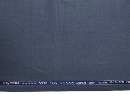 Raymond Vitafeel Exotic 52% Wool Super 100s Merino Wool Blend Suiting Fabric (Subtle Blue, Plain)