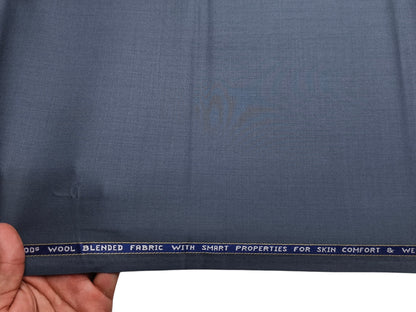 Raymond Vitafeel Exotic 52% Wool Super 100s Merino Wool Blend Suiting Fabric (Subtle Blue, Plain)