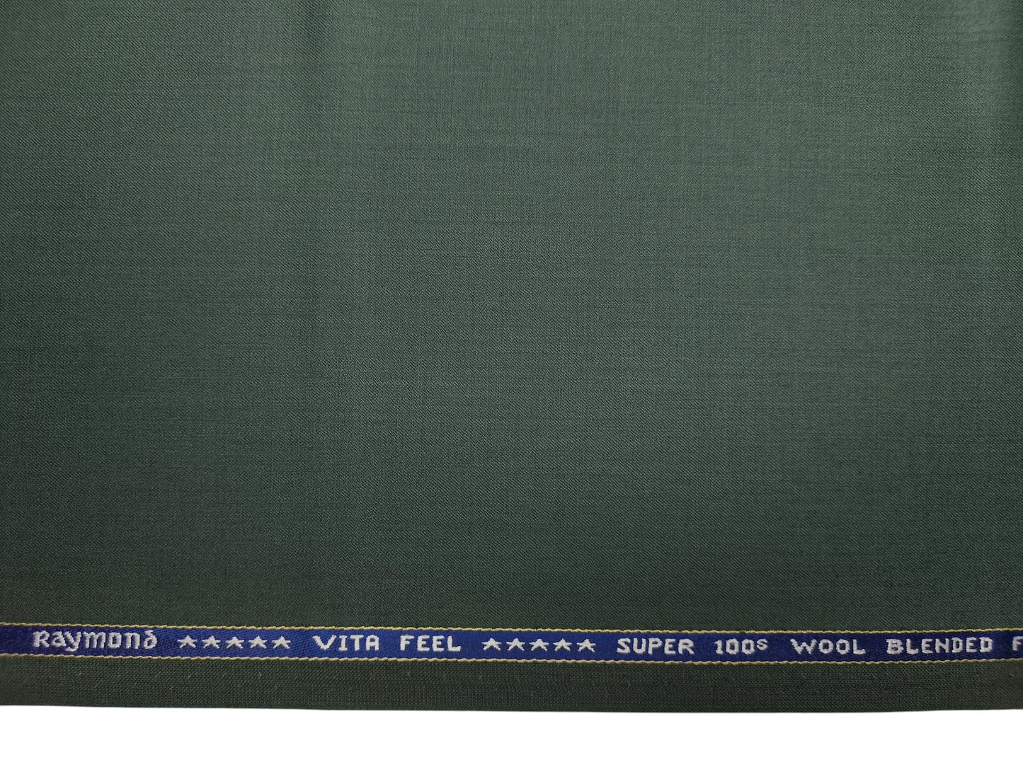 Raymond Vitafeel Exotic 52% Wool Super 100s Merino Wool Blend Suiting Fabric (Green, Plain)