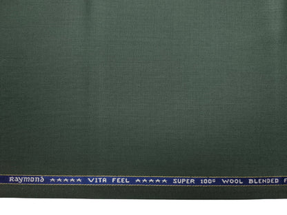 Raymond Vitafeel Exotic 52% Wool Super 100s Merino Wool Blend Suiting Fabric (Green, Plain)
