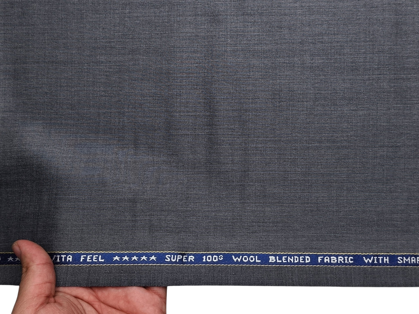 Raymond Vitafeel Exotic 52% Wool Super 100s Merino Wool Blend Suiting Fabric (Classic Grey, Plain)