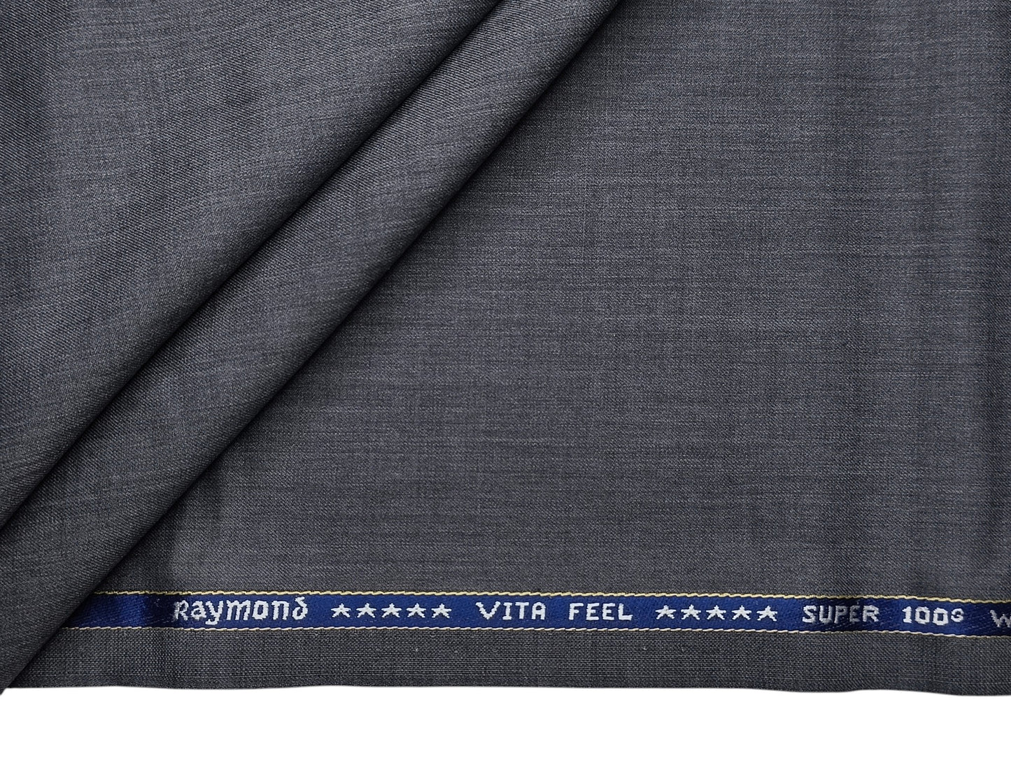 Raymond Vitafeel Exotic 52% Wool Super 100s Merino Wool Blend Suiting Fabric (Classic Grey, Plain)
