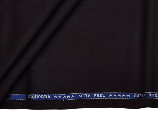 Raymond Vitafeel Exotic 52% Wool Super 100s Merino Wool Blend Suiting Fabric (Wine, Plain)