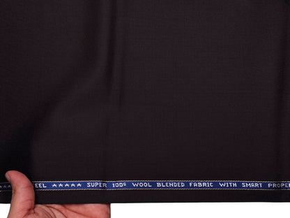 Raymond Vitafeel Exotic 52% Wool Super 100s Merino Wool Blend Suiting Fabric (Wine, Plain)
