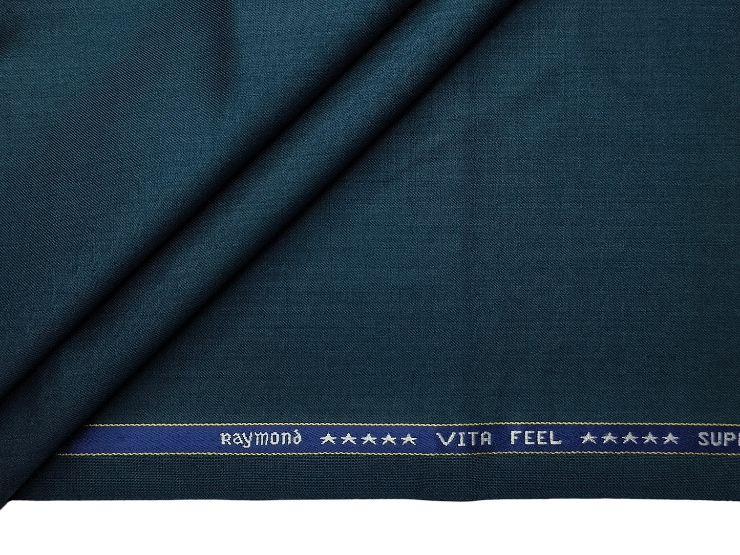 Raymond Vitafeel Exotic 52% Wool Super 100s Merino Wool Blend Suiting Fabric (Teal, Plain)