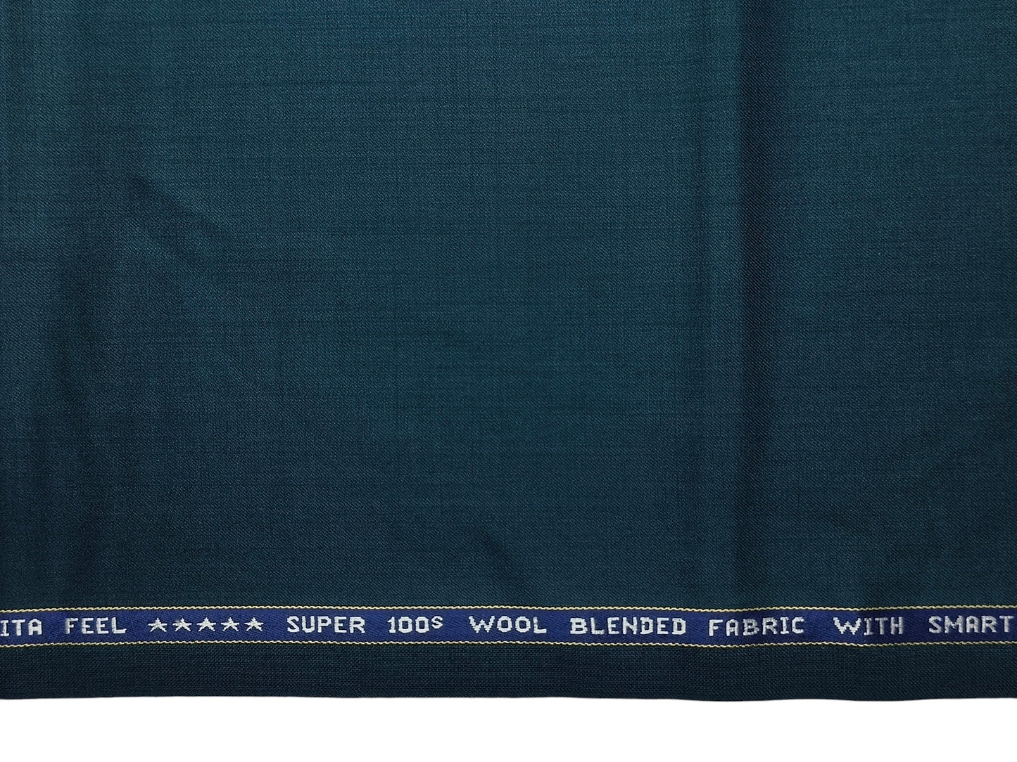 Raymond Vitafeel Exotic 52% Wool Super 100s Merino Wool Blend Suiting Fabric (Teal, Plain)