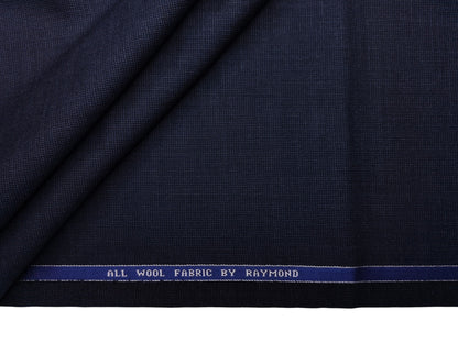 Raymond 100% Wool Premium Suiting Fabric (Blue, Self Pattern)