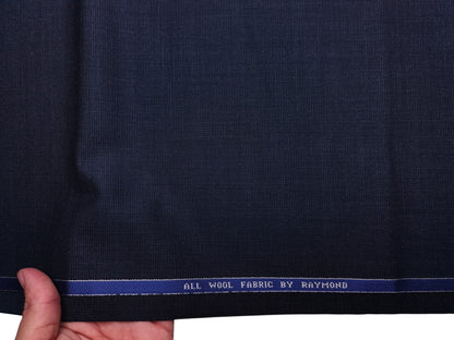 Raymond 100% Wool Premium Suiting Fabric (Blue, Self Pattern)