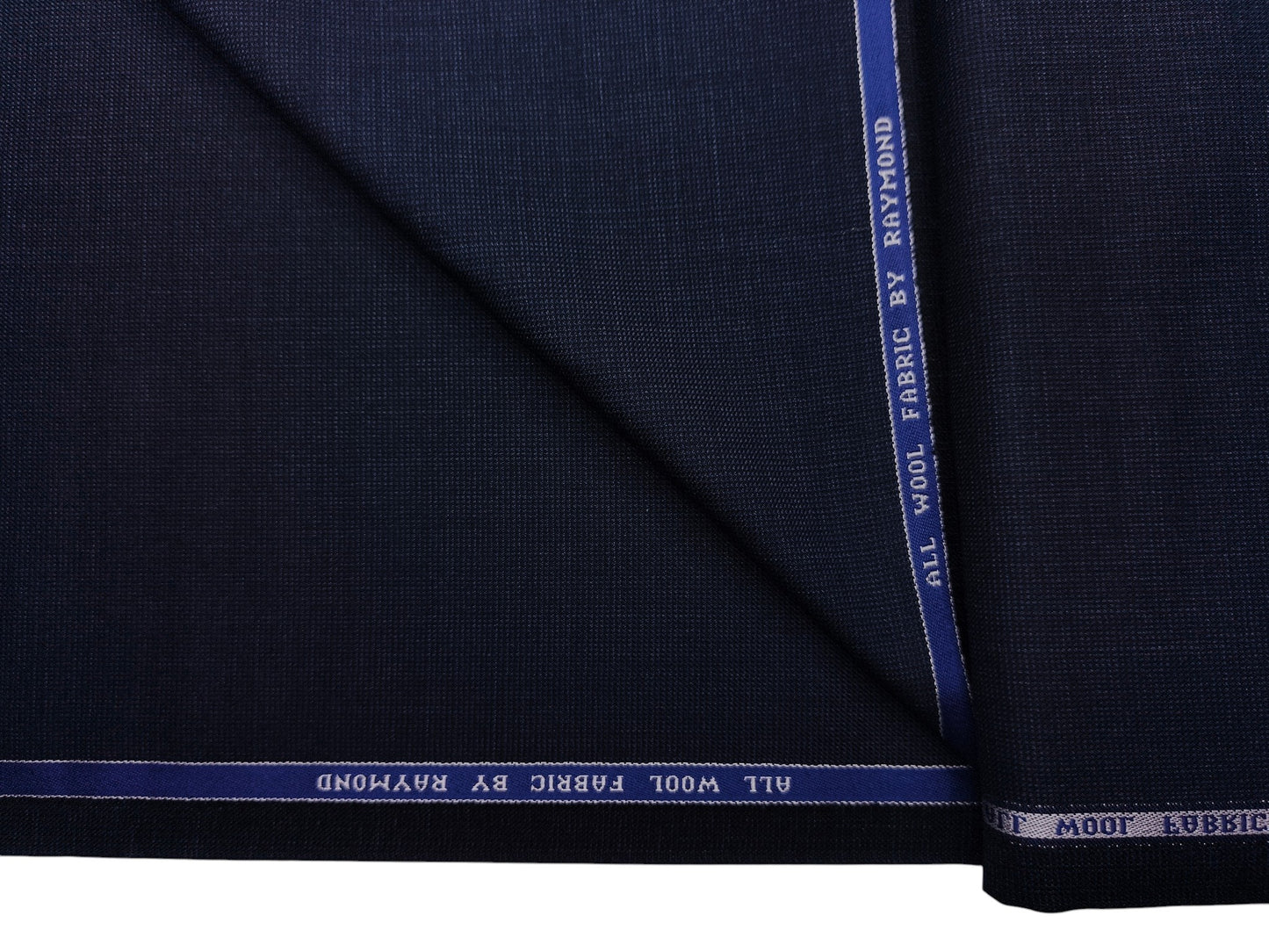 Raymond 100% Wool Premium Suiting Fabric (Blue, Self Pattern)