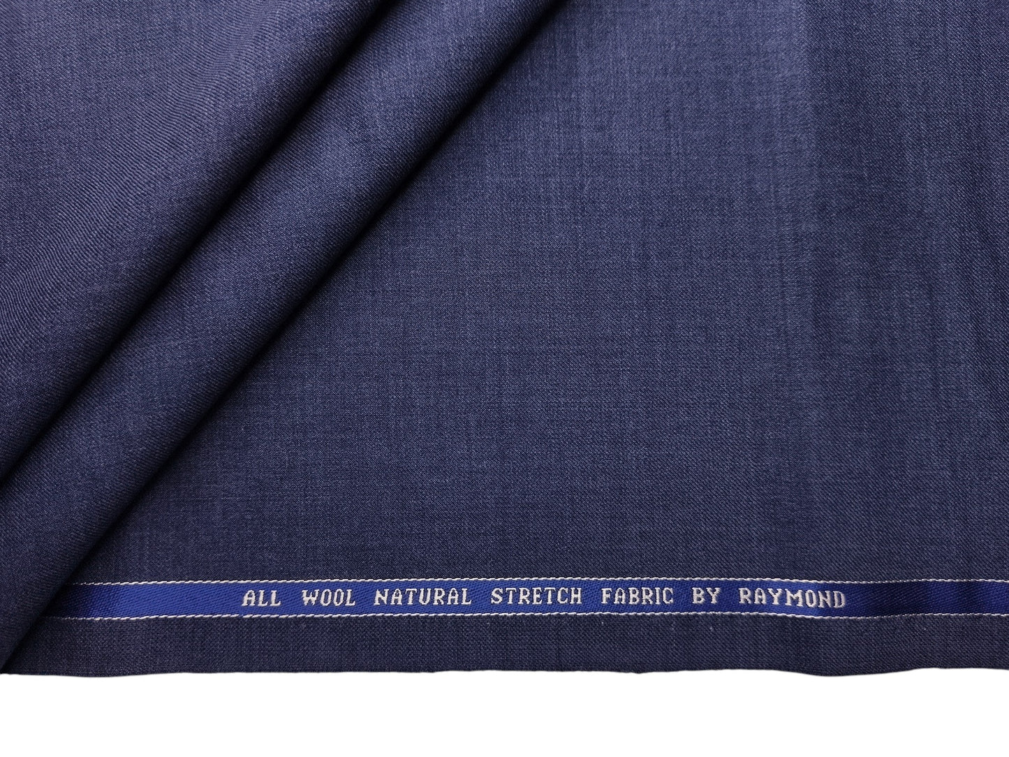 Raymond 100% Wool Natural Stretch Suiting Fabric (Subtle Blue, Plain)