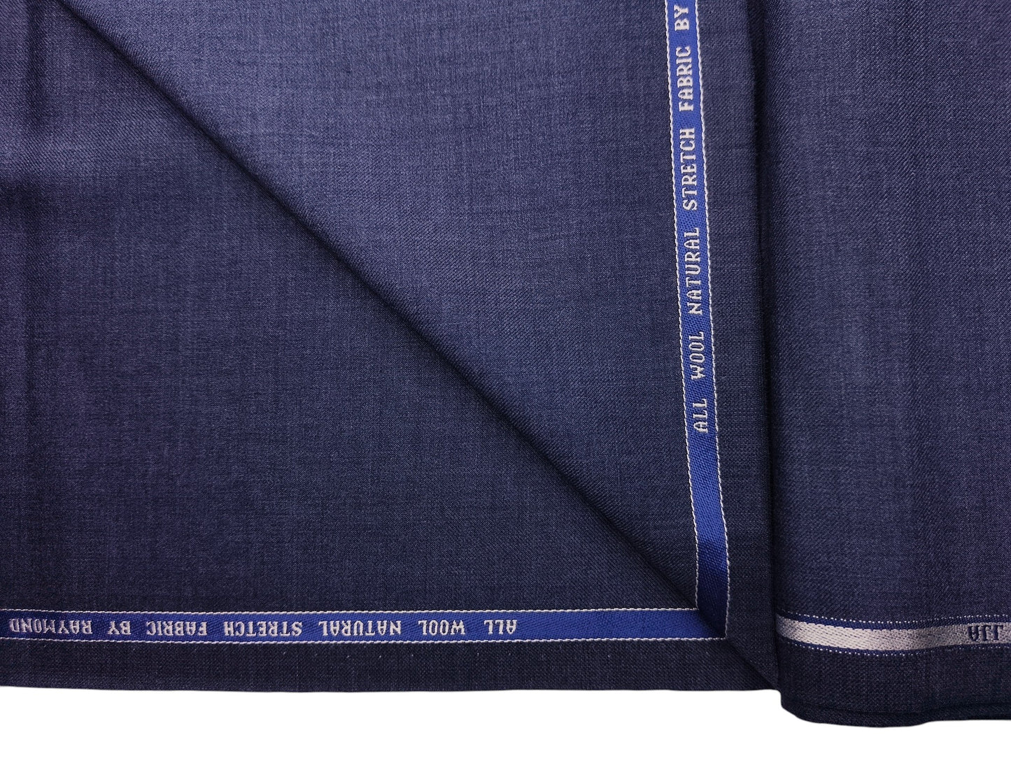 Raymond 100% Wool Natural Stretch Suiting Fabric (Subtle Blue, Plain)