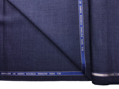 Raymond 100% Wool Natural Stretch Suiting Fabric (Subtle Blue, Plain)