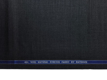 Raymond 100% Wool Natural Stretch Suiting Fabric (Charcoal Grey, Plain)