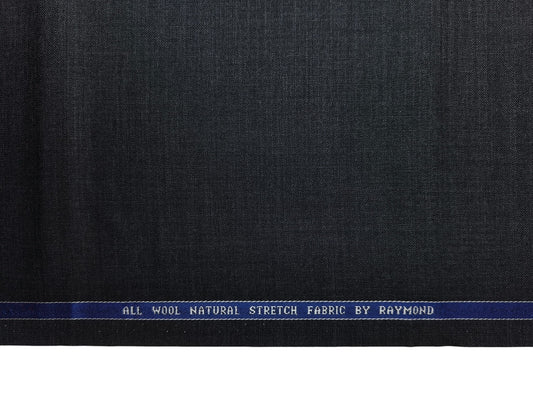 Raymond 100% Wool Natural Stretch Suiting Fabric (Charcoal Grey, Plain)