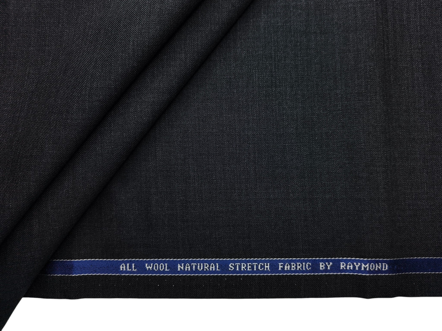 Raymond 100% Wool Natural Stretch Suiting Fabric (Charcoal Grey, Plain)