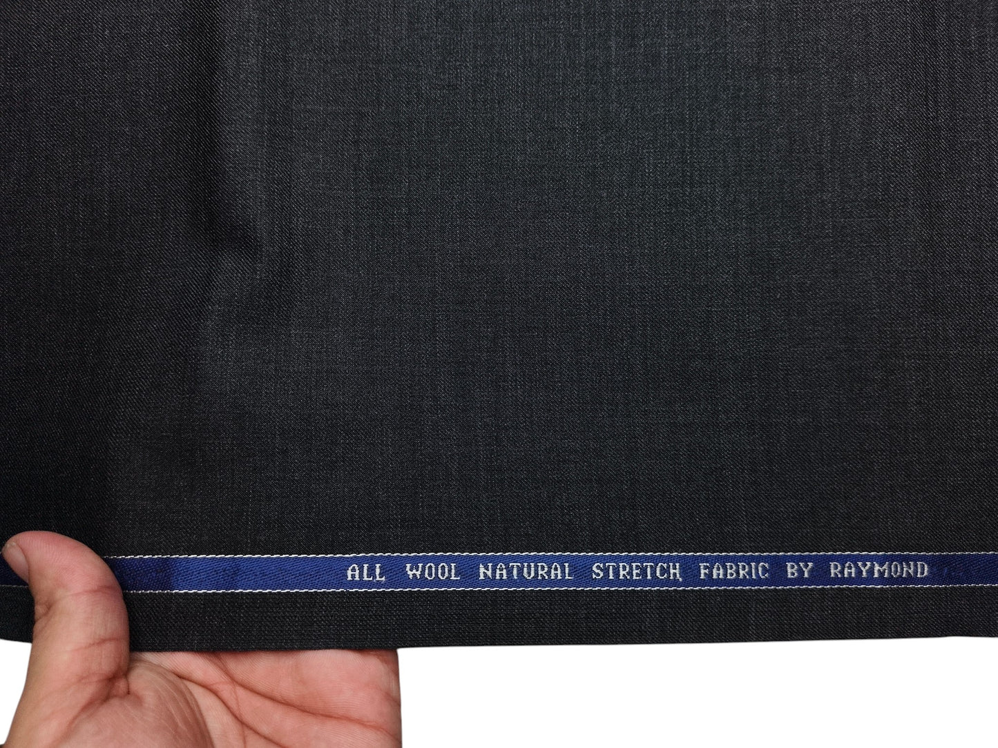 Raymond 100% Wool Natural Stretch Suiting Fabric (Charcoal Grey, Plain)