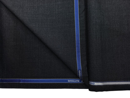 Raymond 100% Wool Natural Stretch Suiting Fabric (Charcoal Grey, Plain)