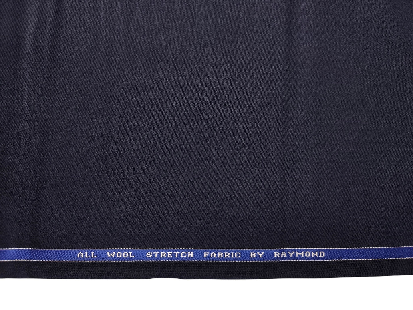Raymond 100% Wool Stretch Lightweight Suiting Fabric (Navy Blue, Plain)