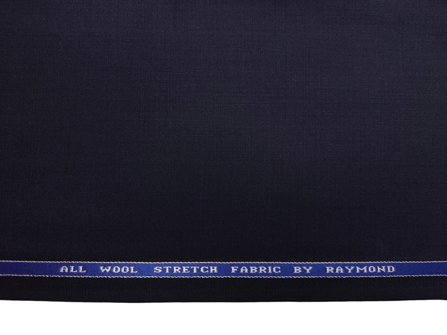Raymond 100% Wool Stretch Lightweight Suiting Fabric (Deep Navy Blue, Plain)