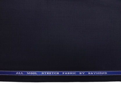 Raymond 100% Wool Stretch Lightweight Suiting Fabric (Deep Navy Blue, Plain)