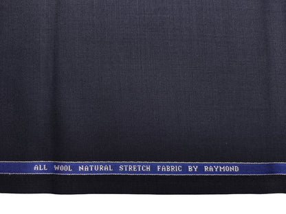 Raymond 100% Wool Natural Stretch Suiting Fabric (Classic Dark Blue, Plain)