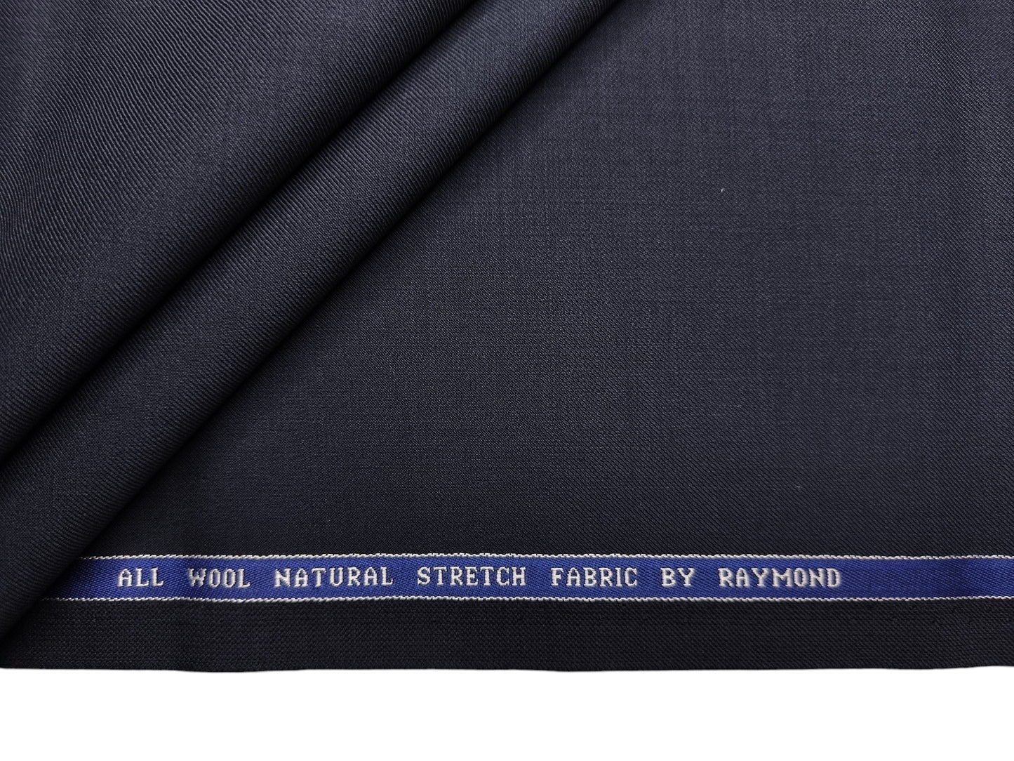 Raymond 100% Wool Natural Stretch Suiting Fabric (Classic Dark Blue, Plain)