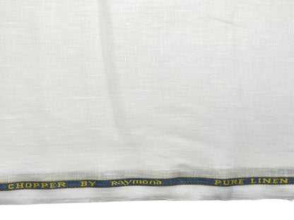 Raymond 100% Pure Linen Shirting Fabric (White, Plain)