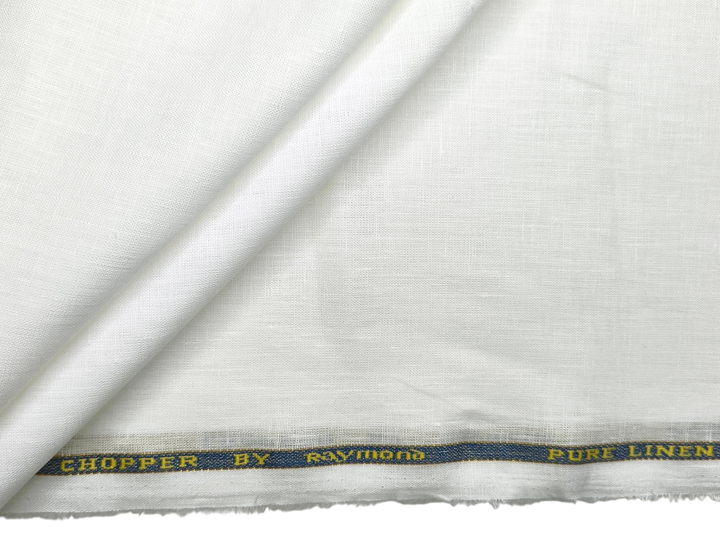 Raymond 100% Pure Linen Shirting Fabric (White, Plain)