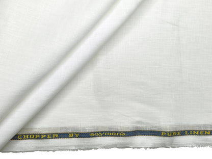 Raymond 100% Pure Linen Shirting Fabric (White, Plain)