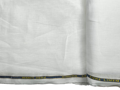 Raymond 100% Pure Linen Shirting Fabric (White, Plain)
