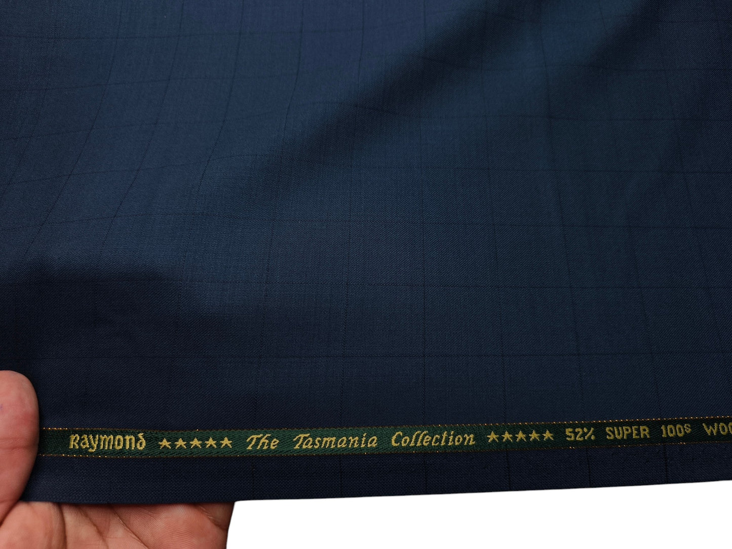 Raymond The Tasmania Collection 52% Wool Super 100s Exotic Suiting Fabric (French Blue, Checks)