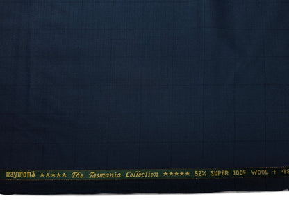 Raymond The Tasmania Collection 52% Wool Super 100s Exotic Suiting Fabric (French Blue, Checks)