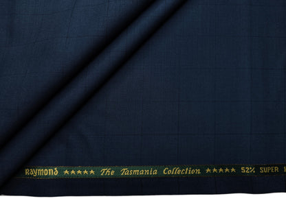 Raymond The Tasmania Collection 52% Wool Super 100s Exotic Suiting Fabric (French Blue, Checks)