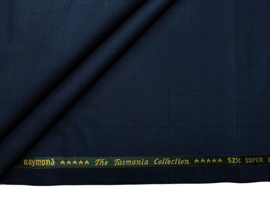 Raymond The Tasmania Collection 52% Wool Super 100s Exotic Suiting Fabric (French Blue, Checks)