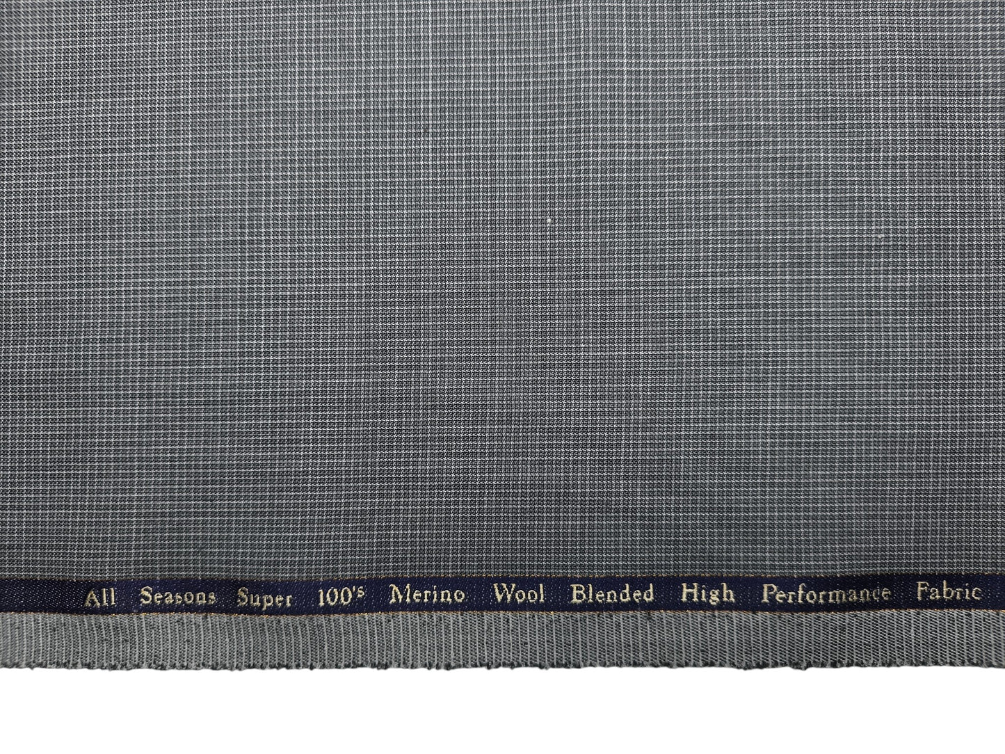 Georgia Gullini Italy Super 100s Merino Wool Blend Suiting Fabric (Grey, Microchecks)
