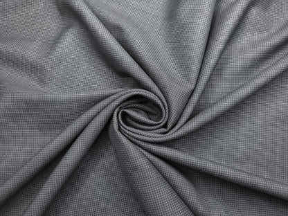 Georgia Gullini Italy Super 100s Merino Wool Blend Suiting Fabric (Grey, Microchecks)