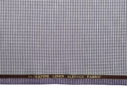 Georgia Gullini Linea Mystic Ultrafine Linen Wool Blended Suiting Fabric (Lavender, Houndstooth Pattern)