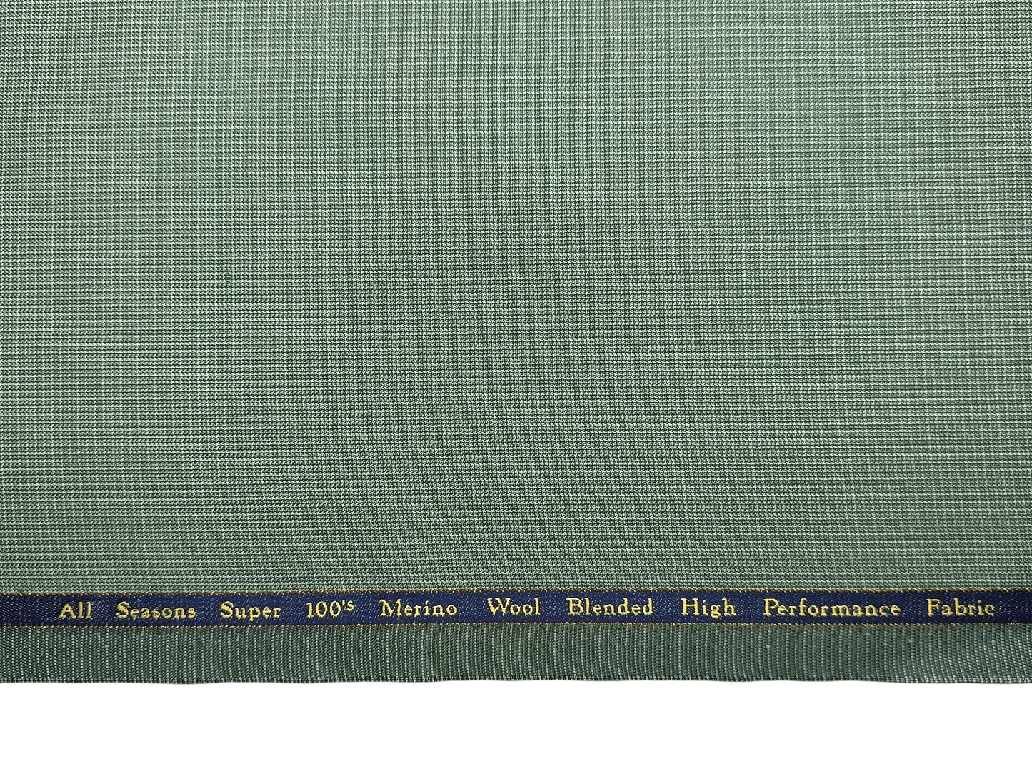 Georgia Gullini Italy Super 100s Merino Wool Blend Suiting Fabric (Sage Green, Pattterned)