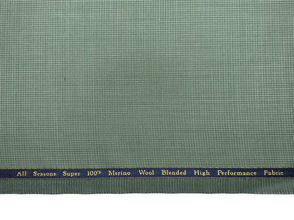 Georgia Gullini Italy Super 100s Merino Wool Blend Suiting Fabric (Sage Green, Pattterned)