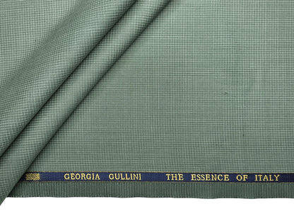 Georgia Gullini Italy Super 100s Merino Wool Blend Suiting Fabric (Sage Green, Pattterned)