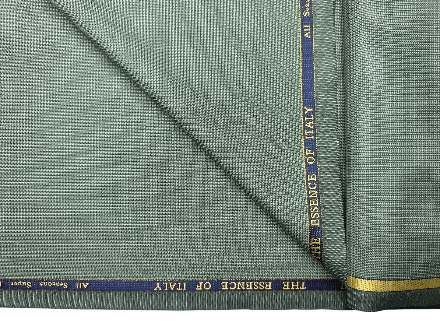 Georgia Gullini Italy Super 100s Merino Wool Blend Suiting Fabric (Sage Green, Pattterned)