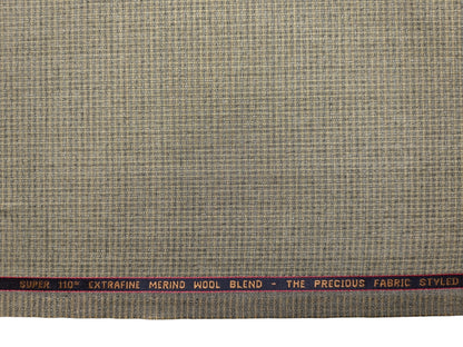 Georgia Gullini Italy Super 110s Merino Wool Blend Suiting Fabric (Dusty Olive, Patterned Checks)
