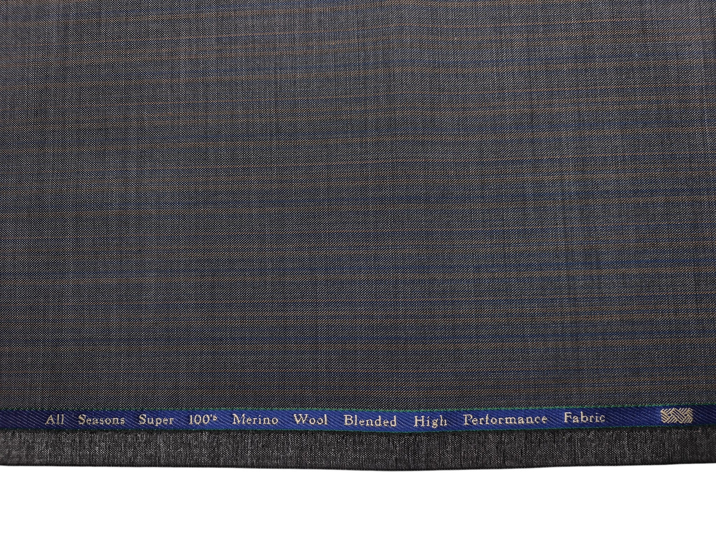 Georgia Gullini Italy Super 100s Merino Wool Blend Suiting Fabric (Grey, Self Stripes)